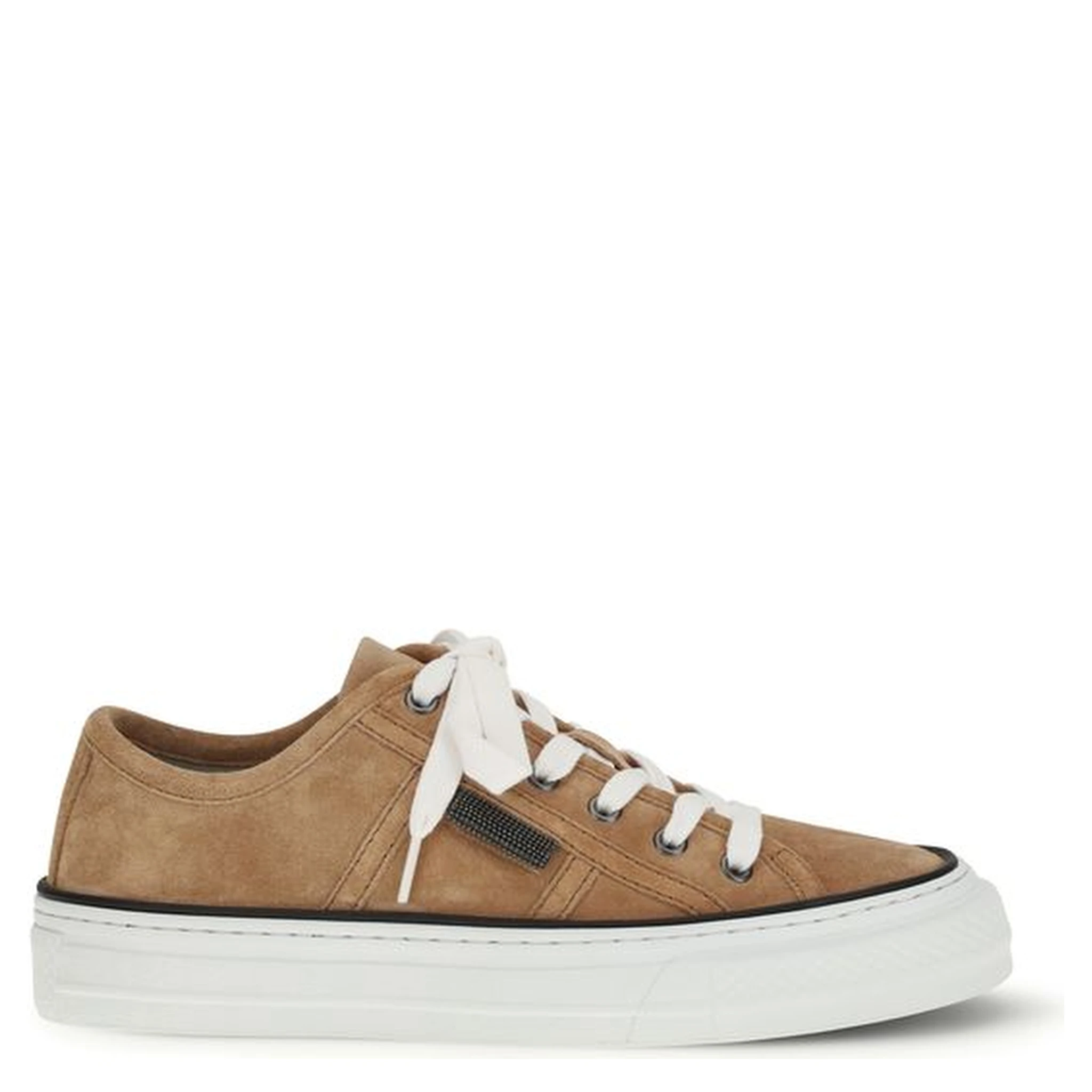 Beige Calf Leather Bos Taurus Low Top Sneakers