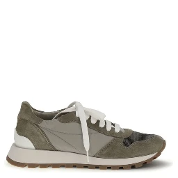 Bicolor Polyester Athletic Sneakers