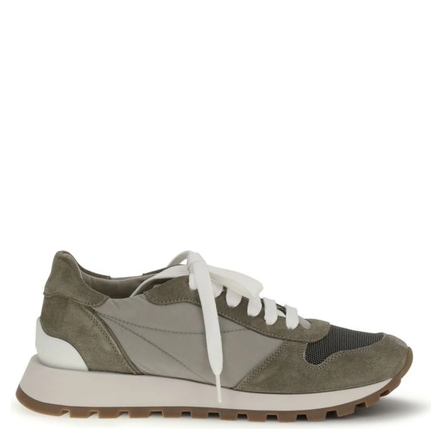 Bicolor Polyester Athletic Sneakers