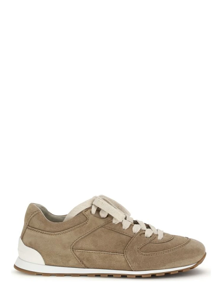 Beige Calf Leather Bos Taurus Low Top Sneakers