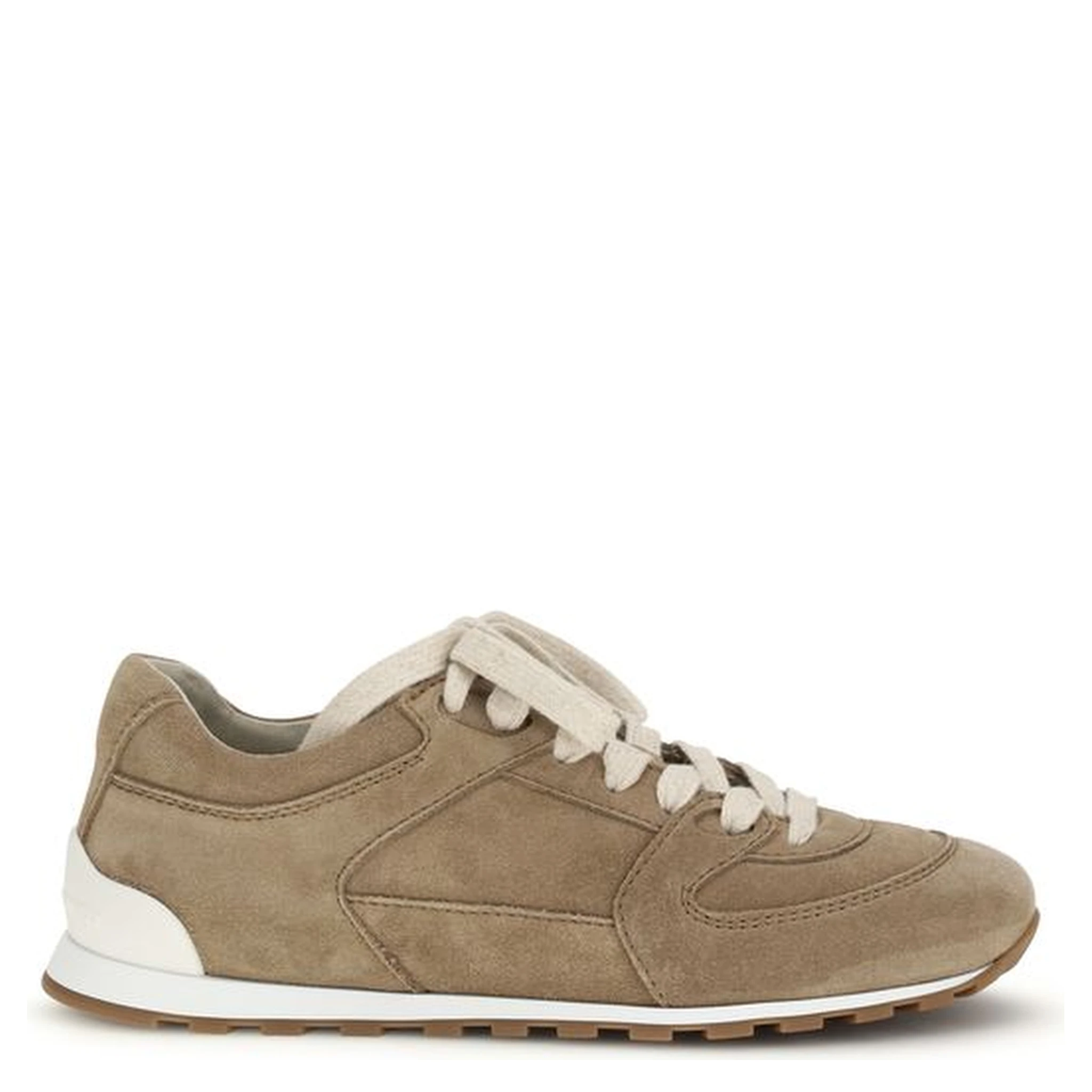 Beige Calf Leather Bos Taurus Low Top Sneakers
