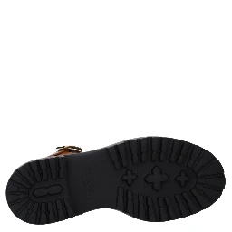 Brown Leather Platform Sandals