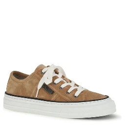 Beige Calf Leather Bos Taurus Low Top Sneakers