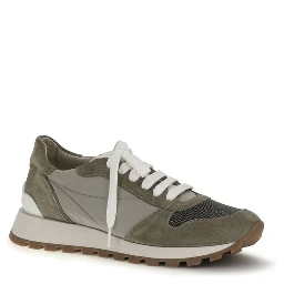 Bicolor Polyester Athletic Sneakers