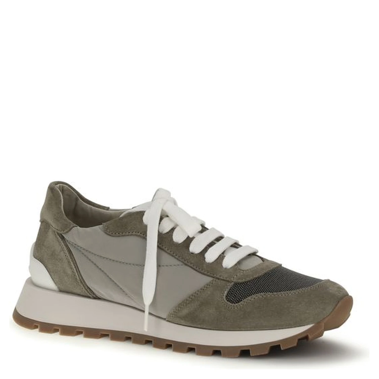 Bicolor Polyester Athletic Sneakers