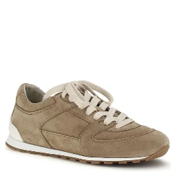 Beige Calf Leather Bos Taurus Low Top Sneakers