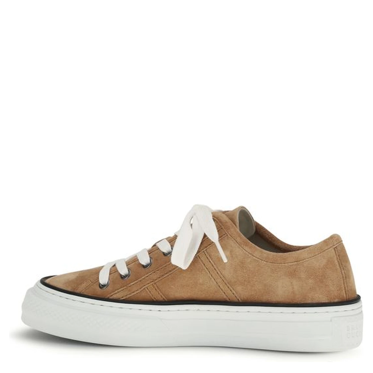Beige Calf Leather Bos Taurus Low Top Sneakers