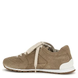 Beige Calf Leather Bos Taurus Low Top Sneakers