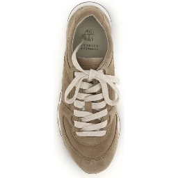 Beige Calf Leather Bos Taurus Low Top Sneakers