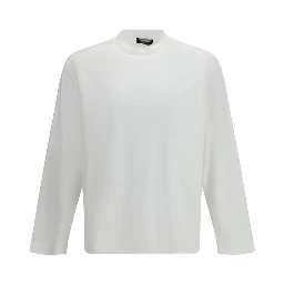 White Cotton Long Sleeve T-Shirt