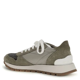 Bicolor Polyester Athletic Sneakers
