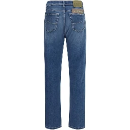 Blue Cotton Slim Fit Jeans