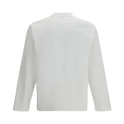 White Cotton Long Sleeve T-Shirt