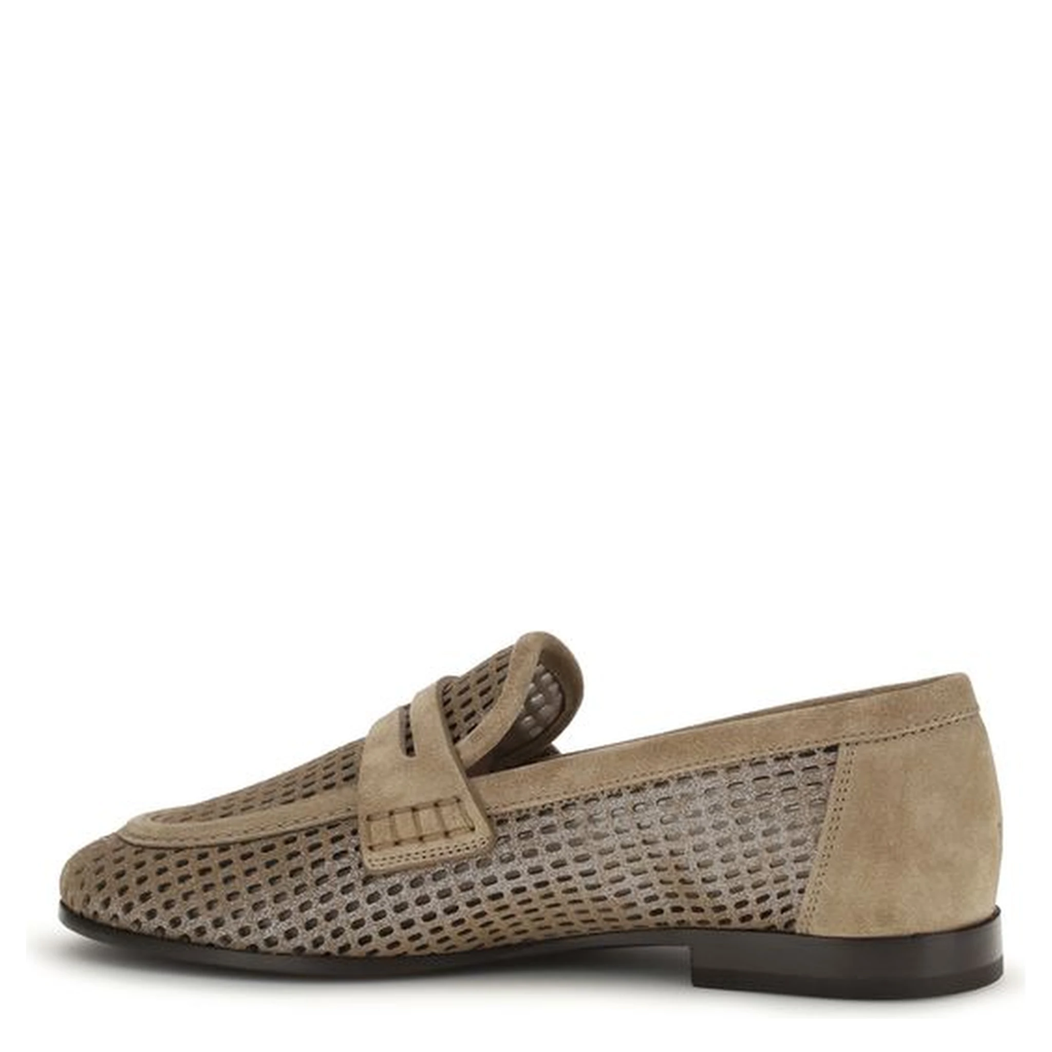 Beige Calf Leather Bos Taurus Slip-On Loafers