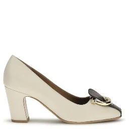 Beige Calf Leather Bos Taurus High Heel Pumps