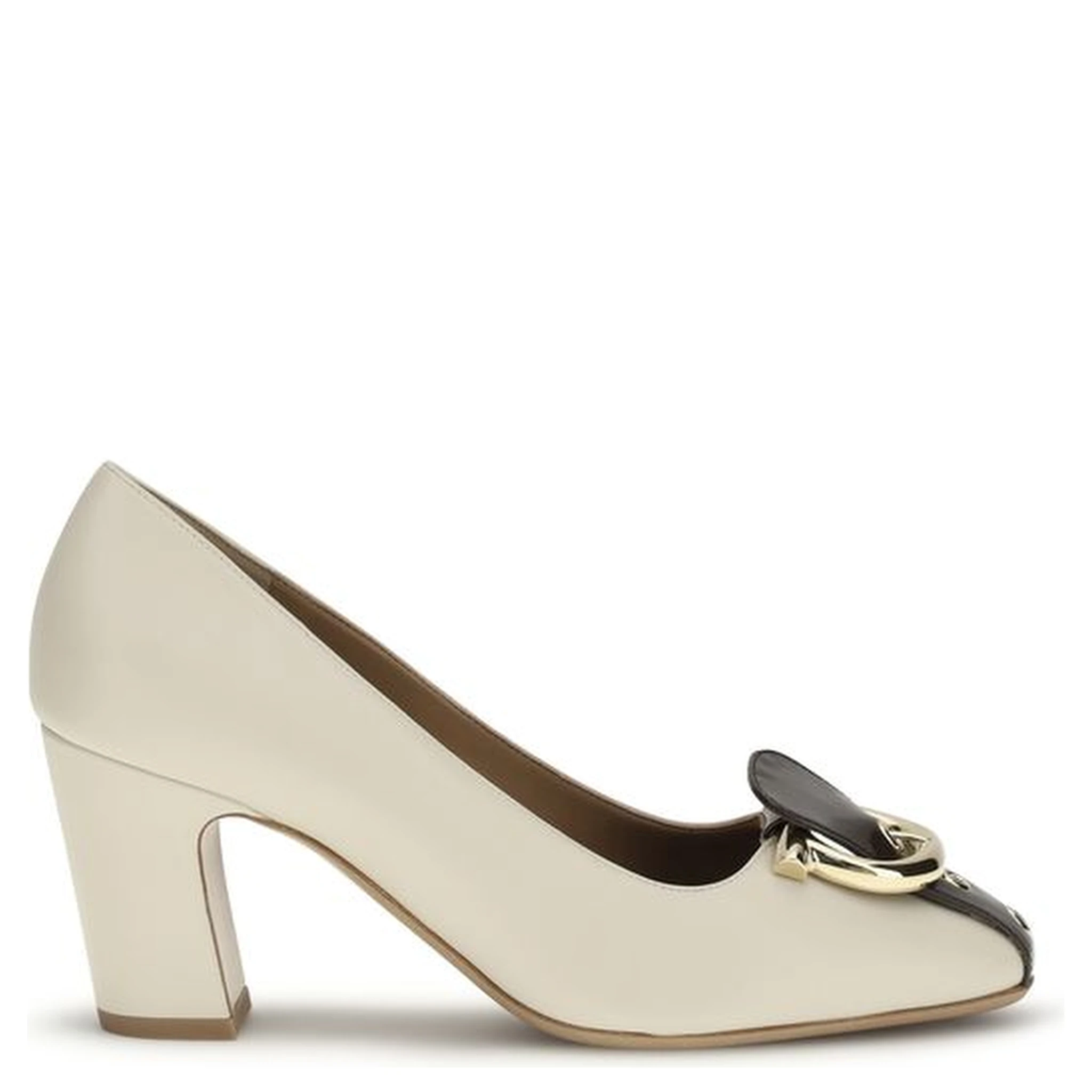 Beige Calf Leather Bos Taurus High Heel Pumps