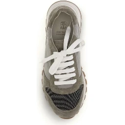 Bicolor Polyester Athletic Sneakers