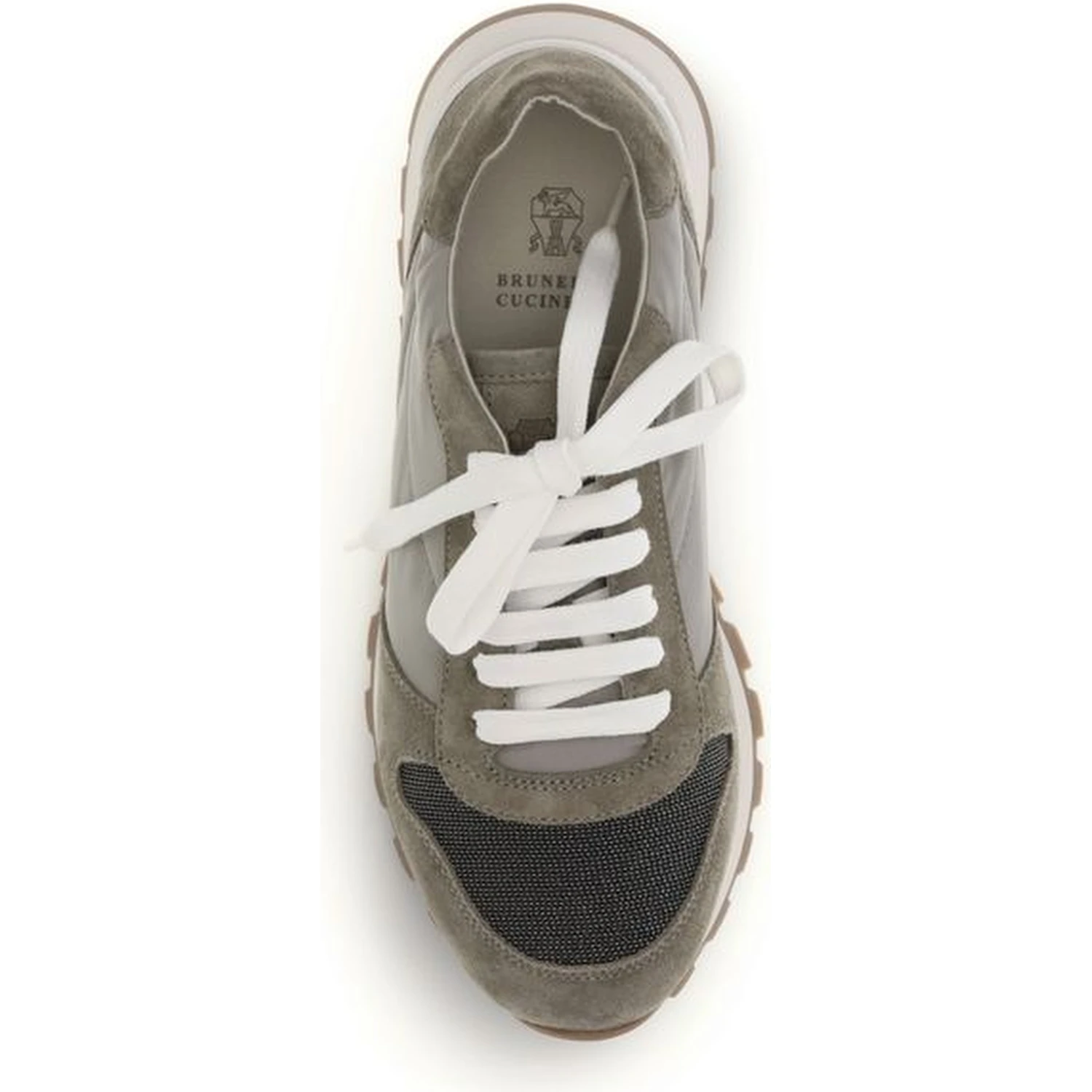 Bicolor Polyester Athletic Sneakers