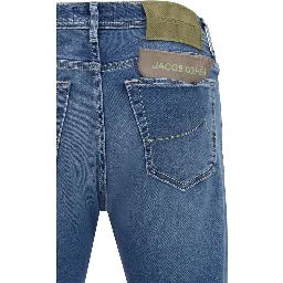 Blue Cotton Slim Fit Jeans