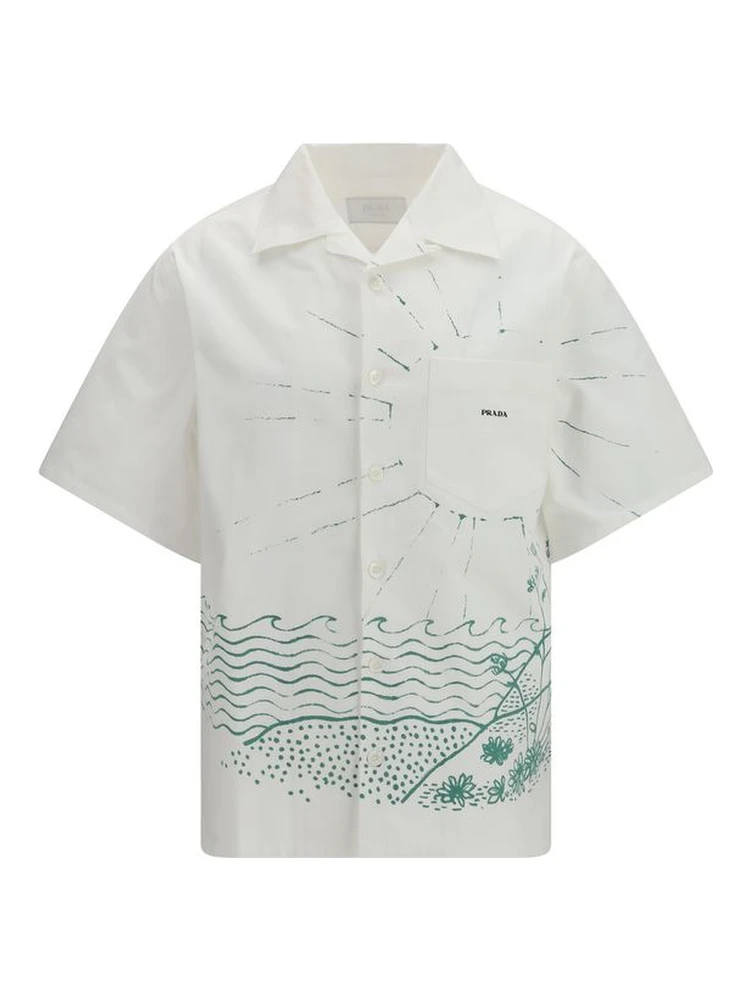 White Cotton Pattern Shirt
