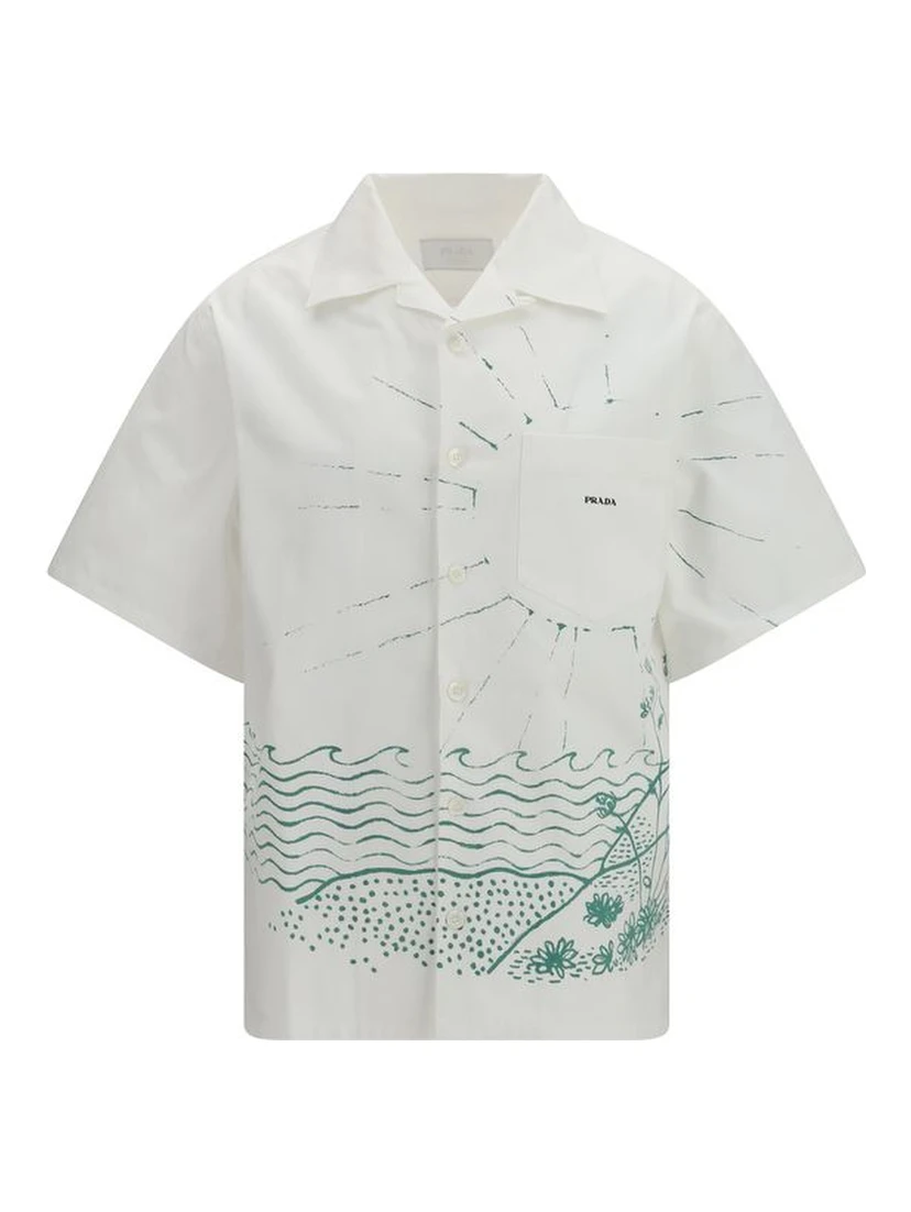 White Cotton Pattern Shirt