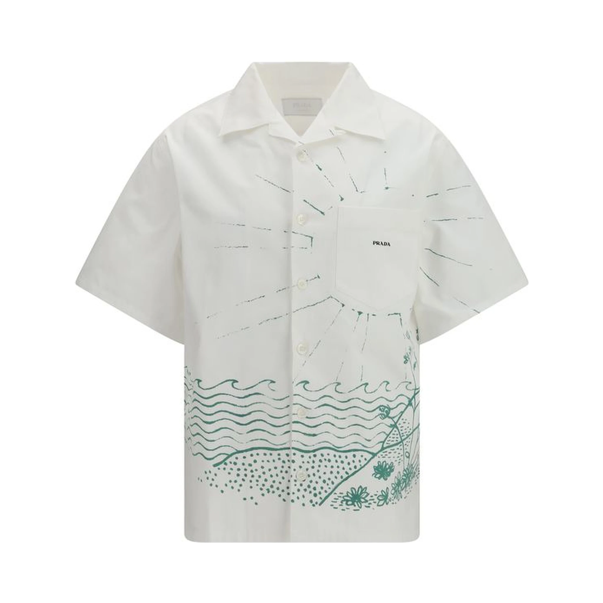 White Cotton Pattern Shirt