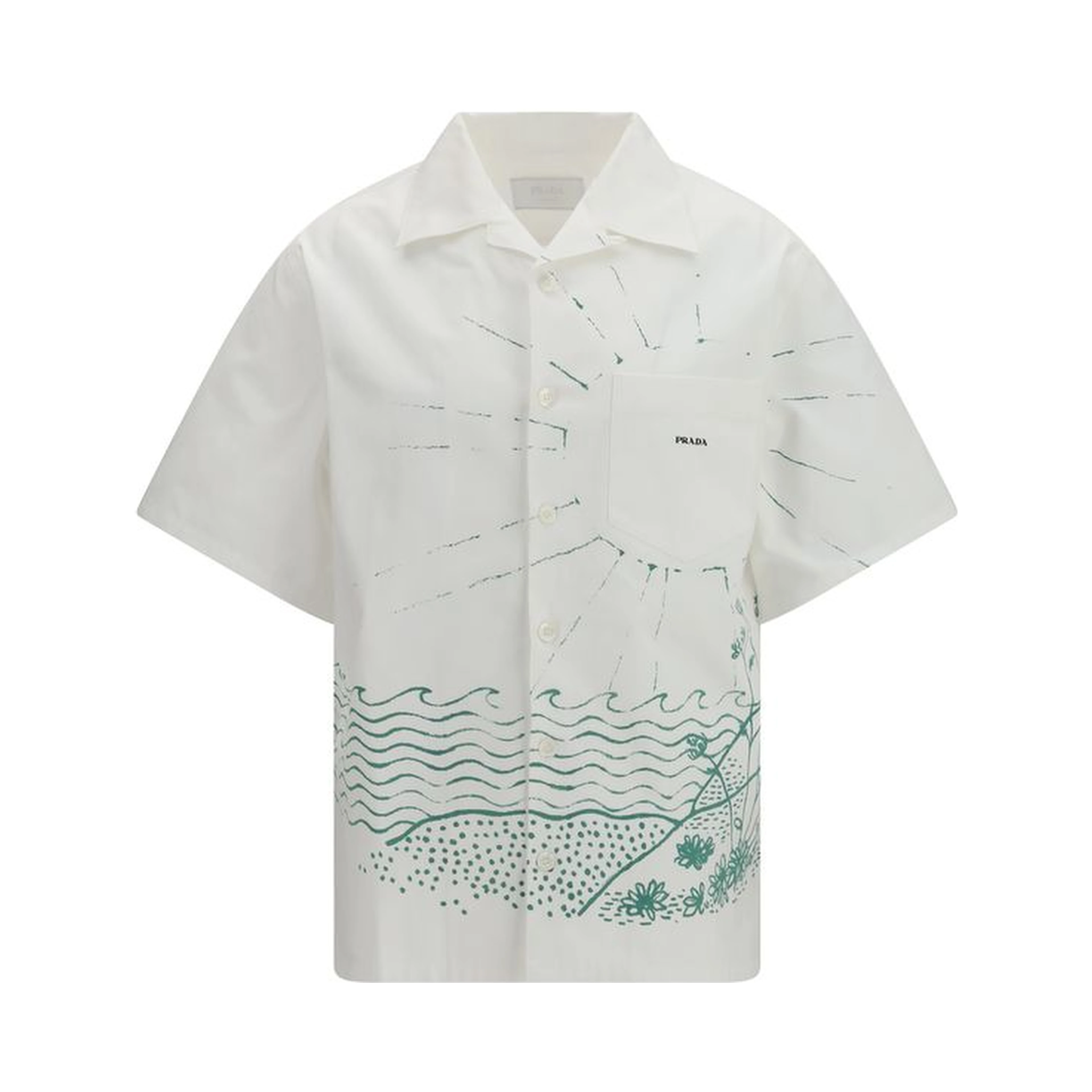 White Cotton Pattern Shirt