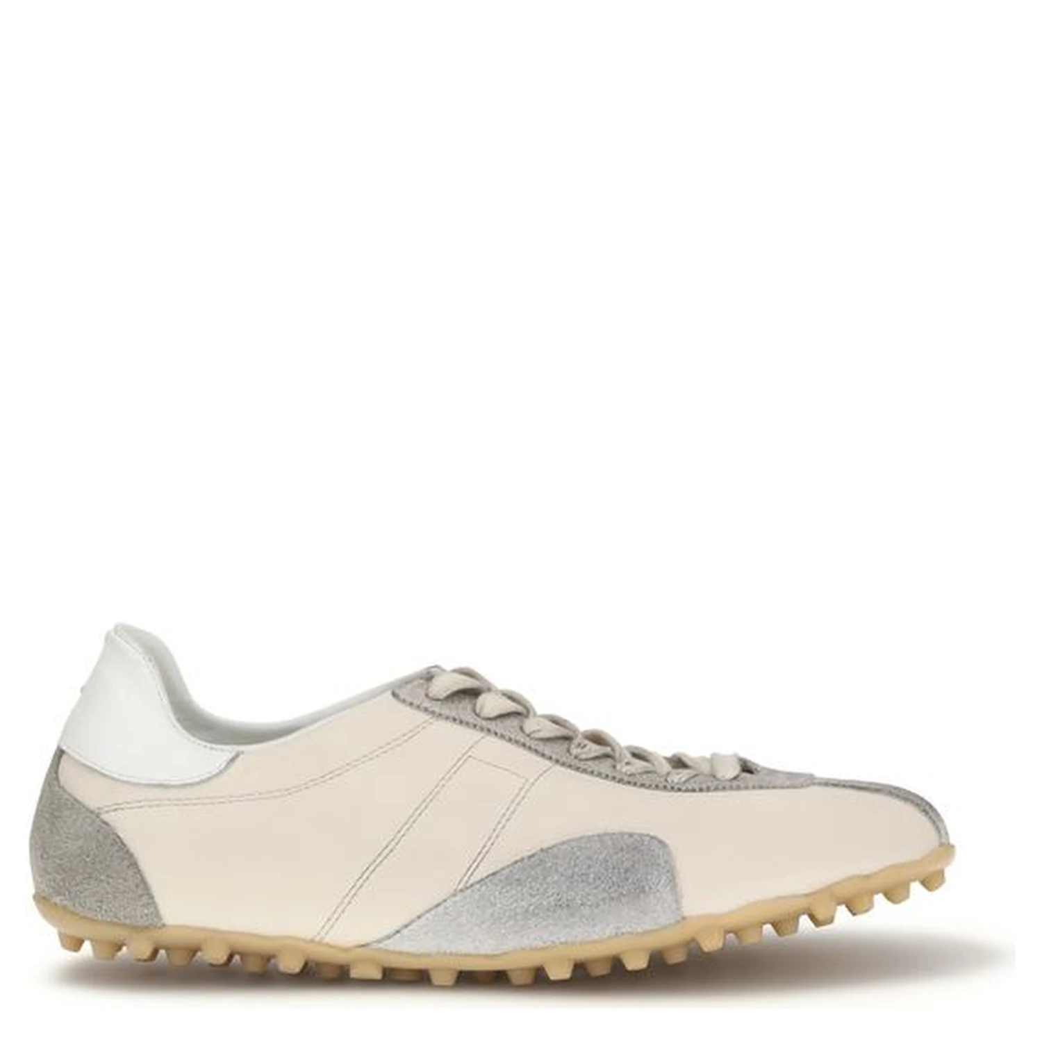 Beige Calf Leather Bos Taurus Athletic Sneakers
