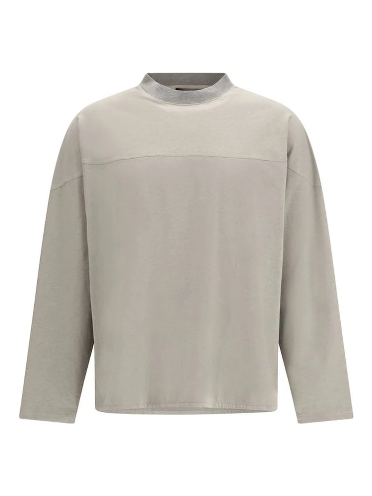 Gray Cotton Long Sleeve T-Shirt