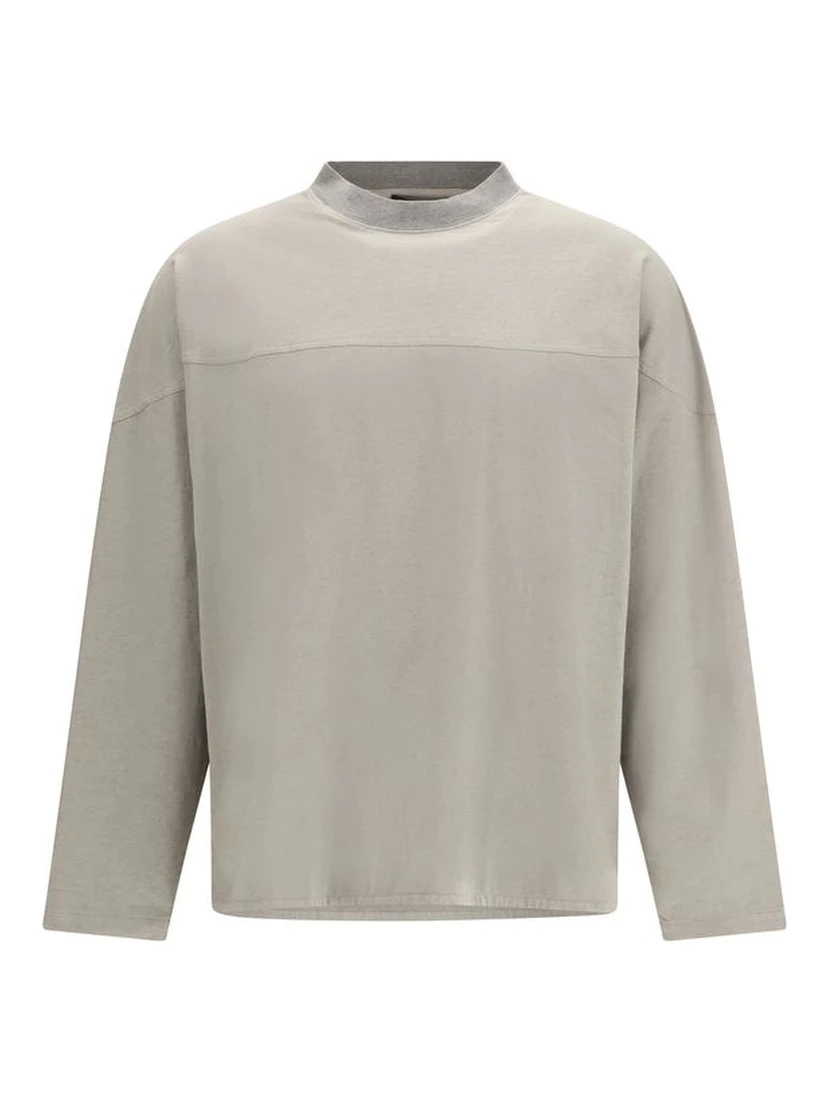 Gray Cotton Long Sleeve T-Shirt