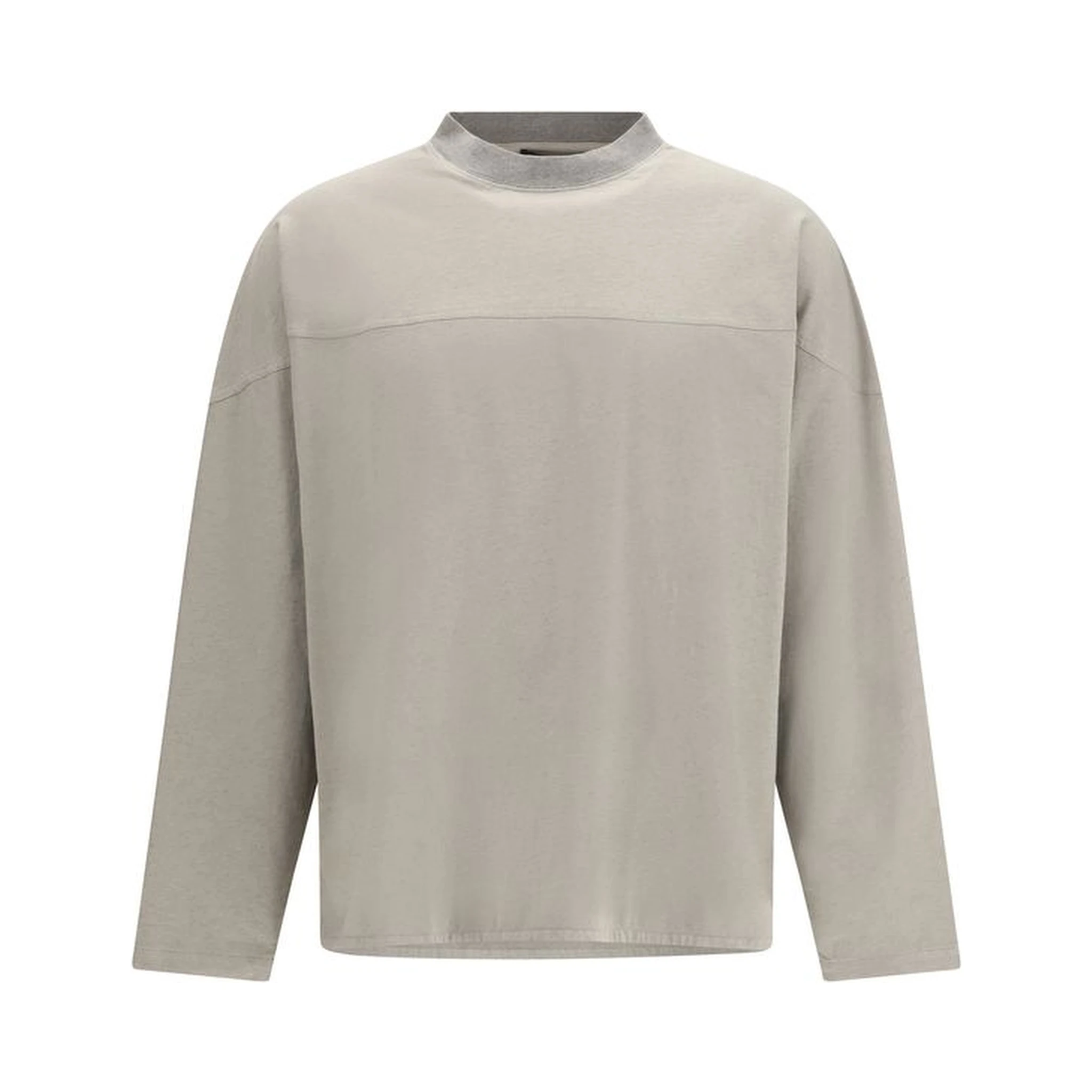 Gray Cotton Long Sleeve T-Shirt