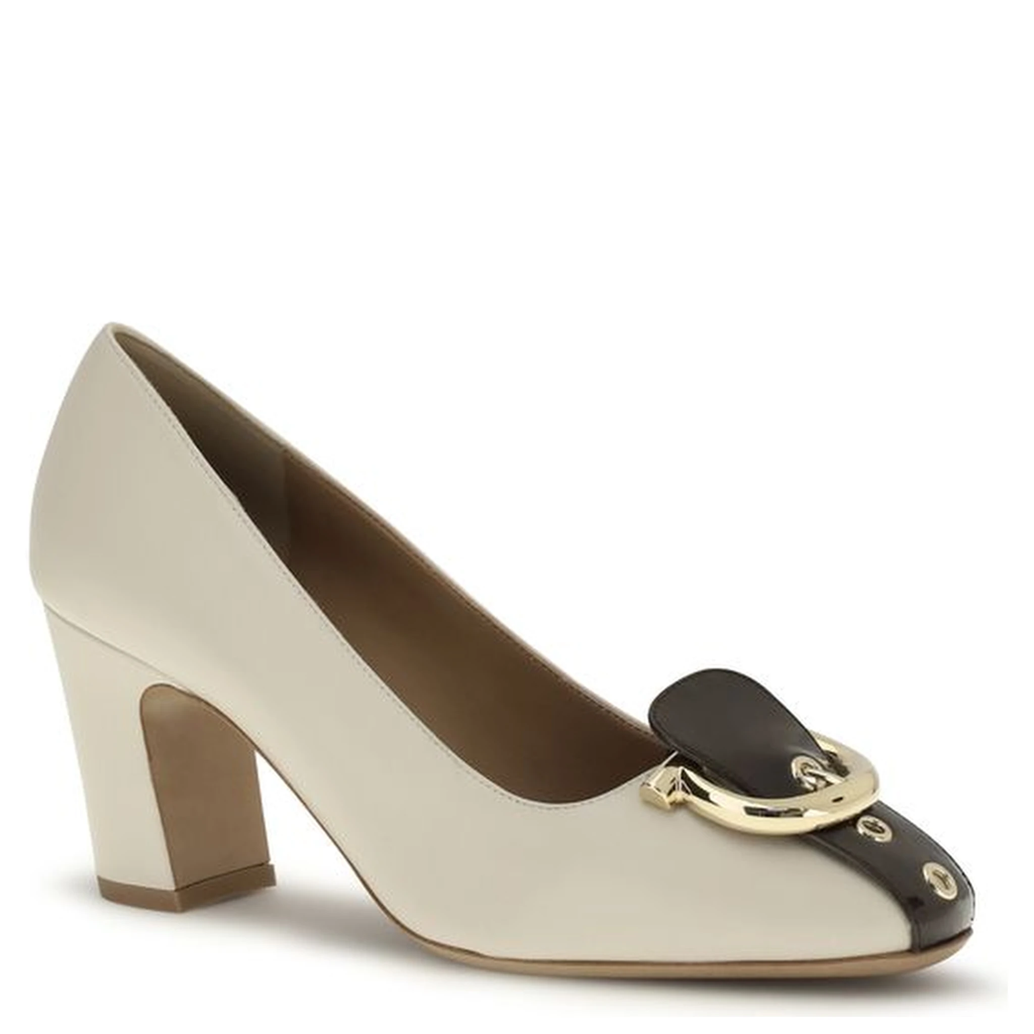 Beige Calf Leather Bos Taurus High Heel Pumps