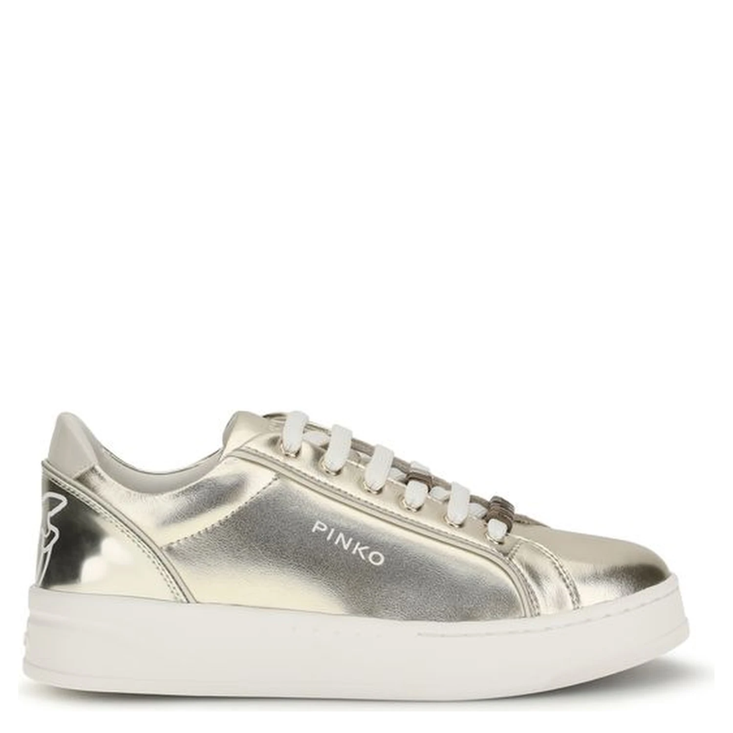 Gold Calf Leather Bos Taurus Platform Sneakers