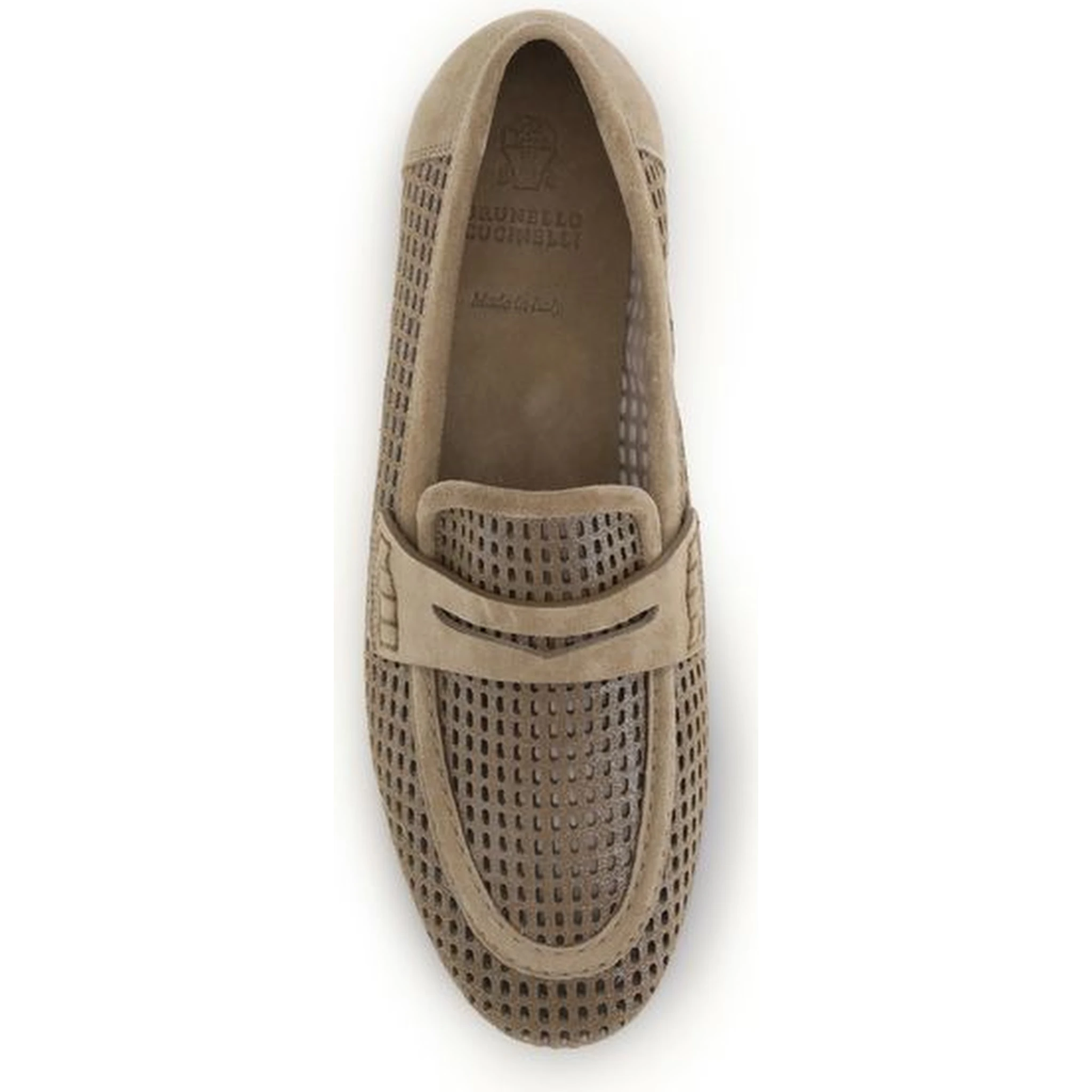 Beige Calf Leather Bos Taurus Slip-On Loafers
