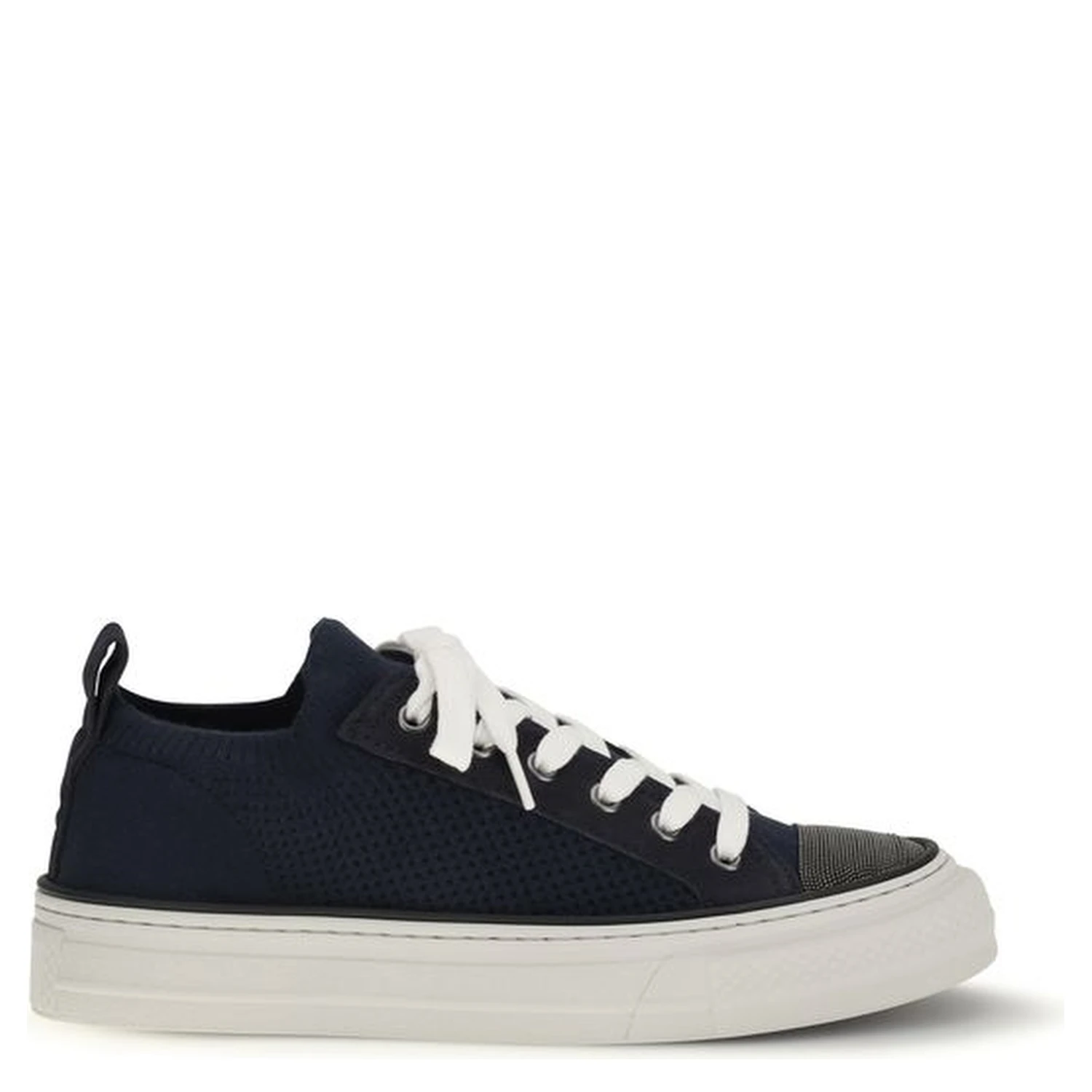 Black Cotton Low Top Sneakers