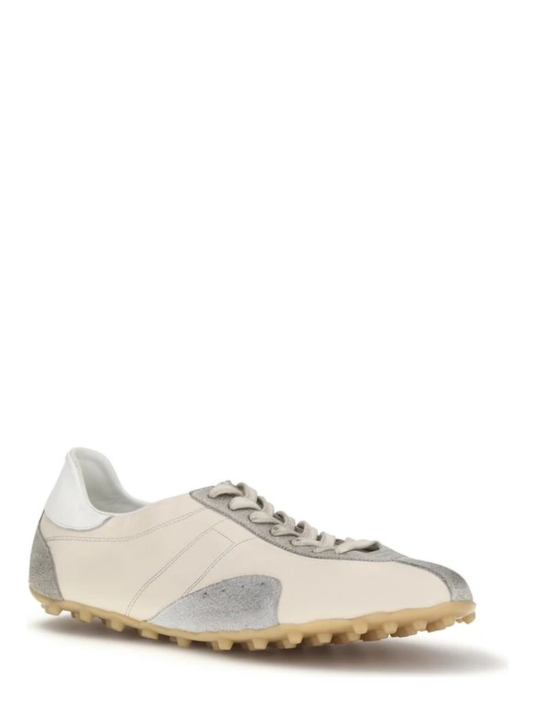 Beige Calf Leather Bos Taurus Athletic Sneakers alternative