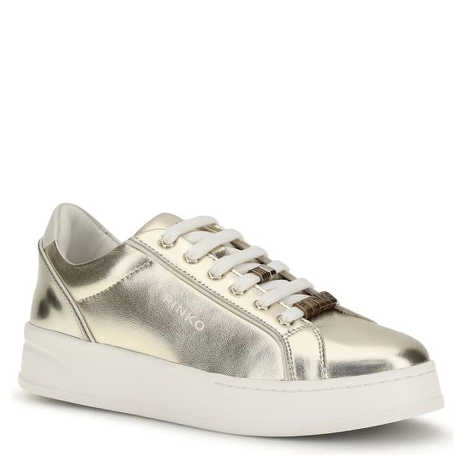 Gold Calf Leather Bos Taurus Platform Sneakers
