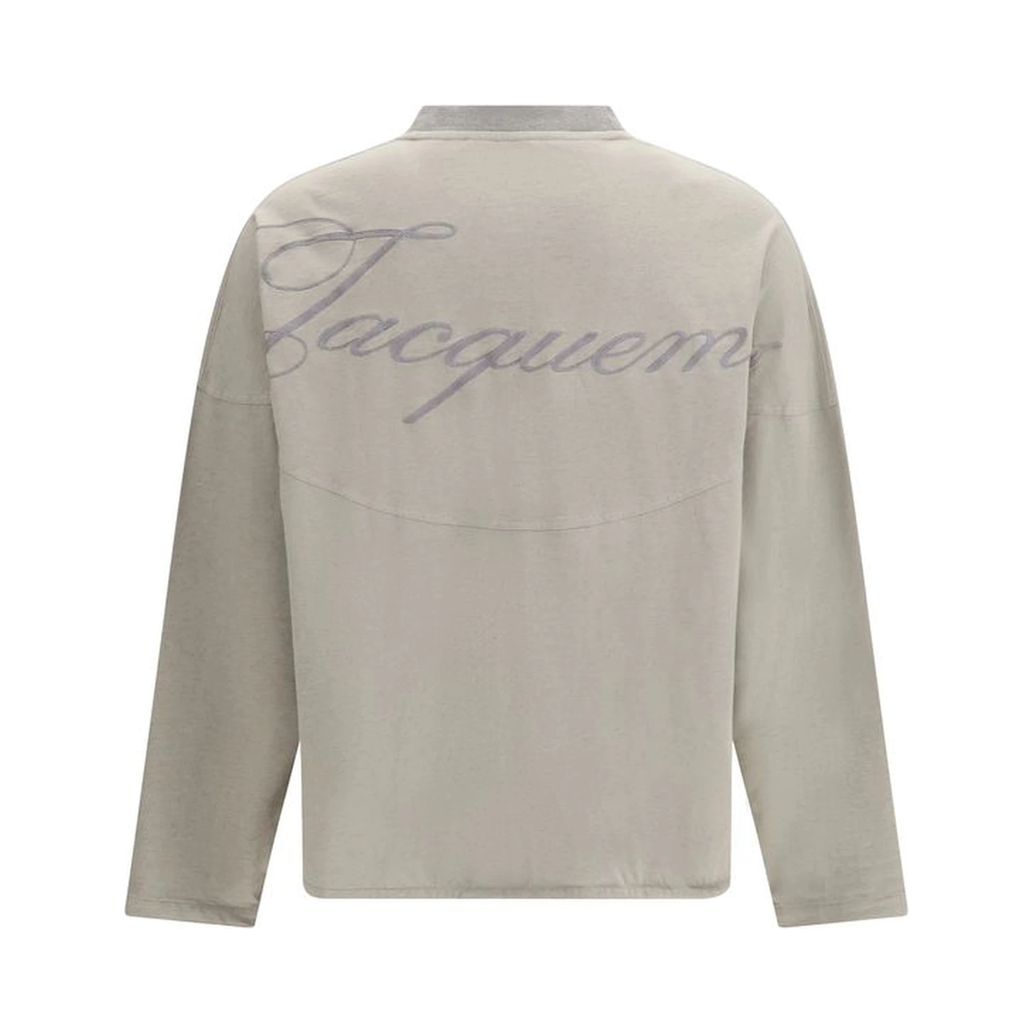 Gray Cotton Long Sleeve T-Shirt