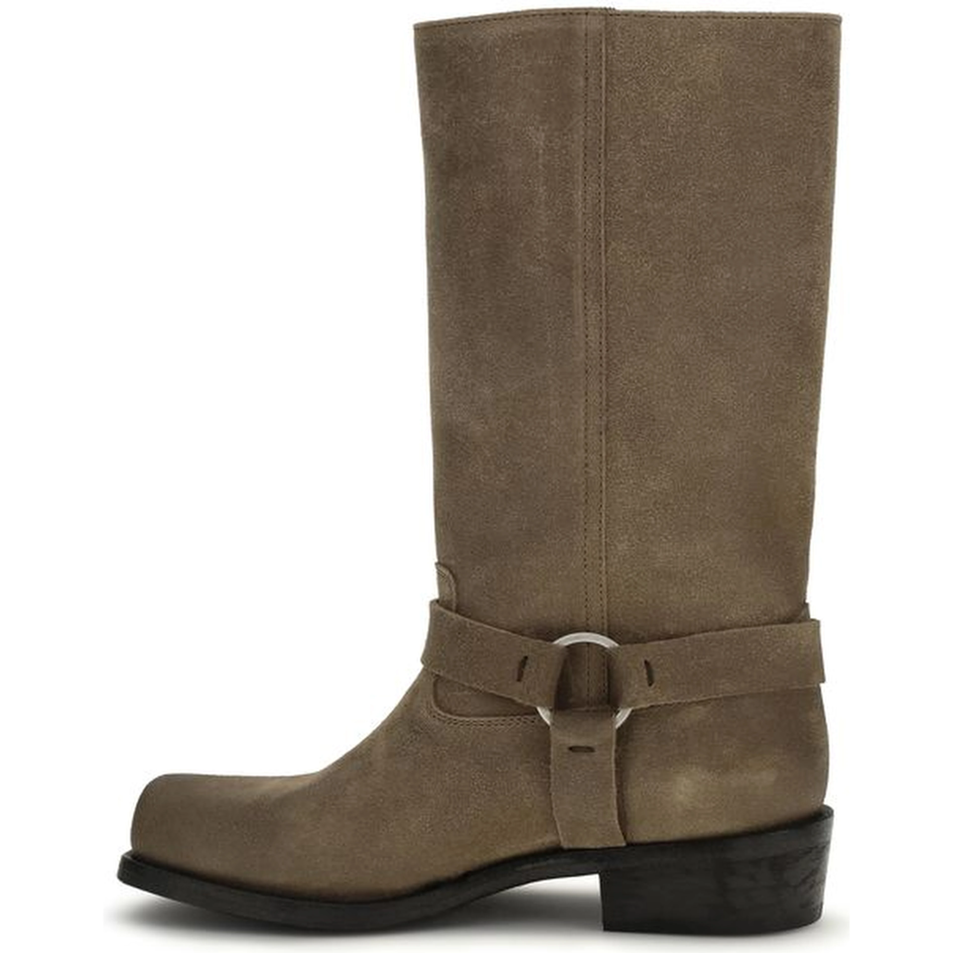 Beige Calf Leather Bos Taurus Lace-Up Boots