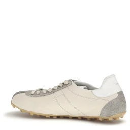 Beige Calf Leather Bos Taurus Athletic Sneakers
