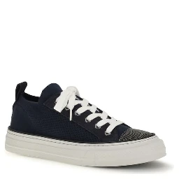 Black Cotton Low Top Sneakers