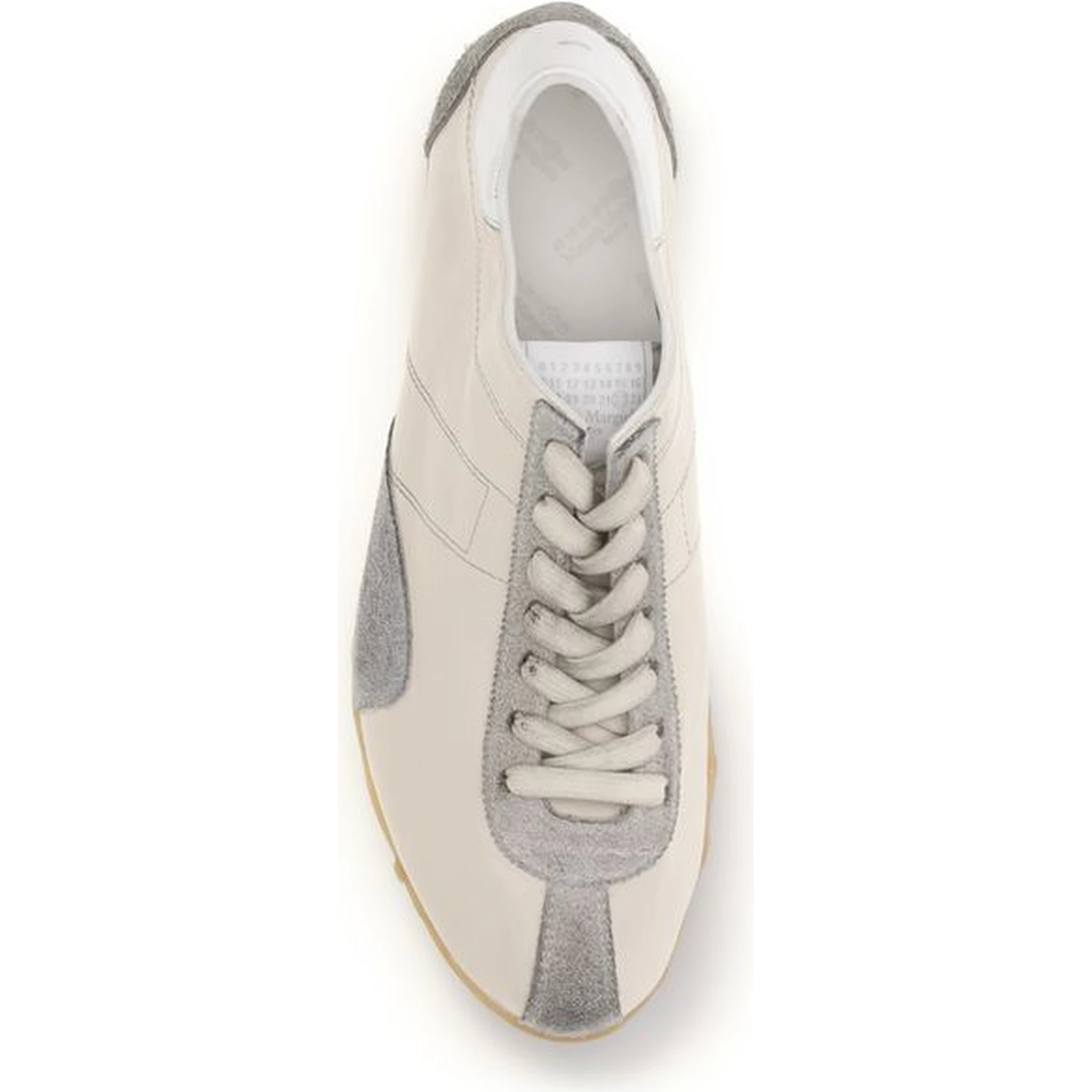 Beige Calf Leather Bos Taurus Athletic Sneakers