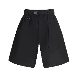 Black Cotton Bermuda Shorts