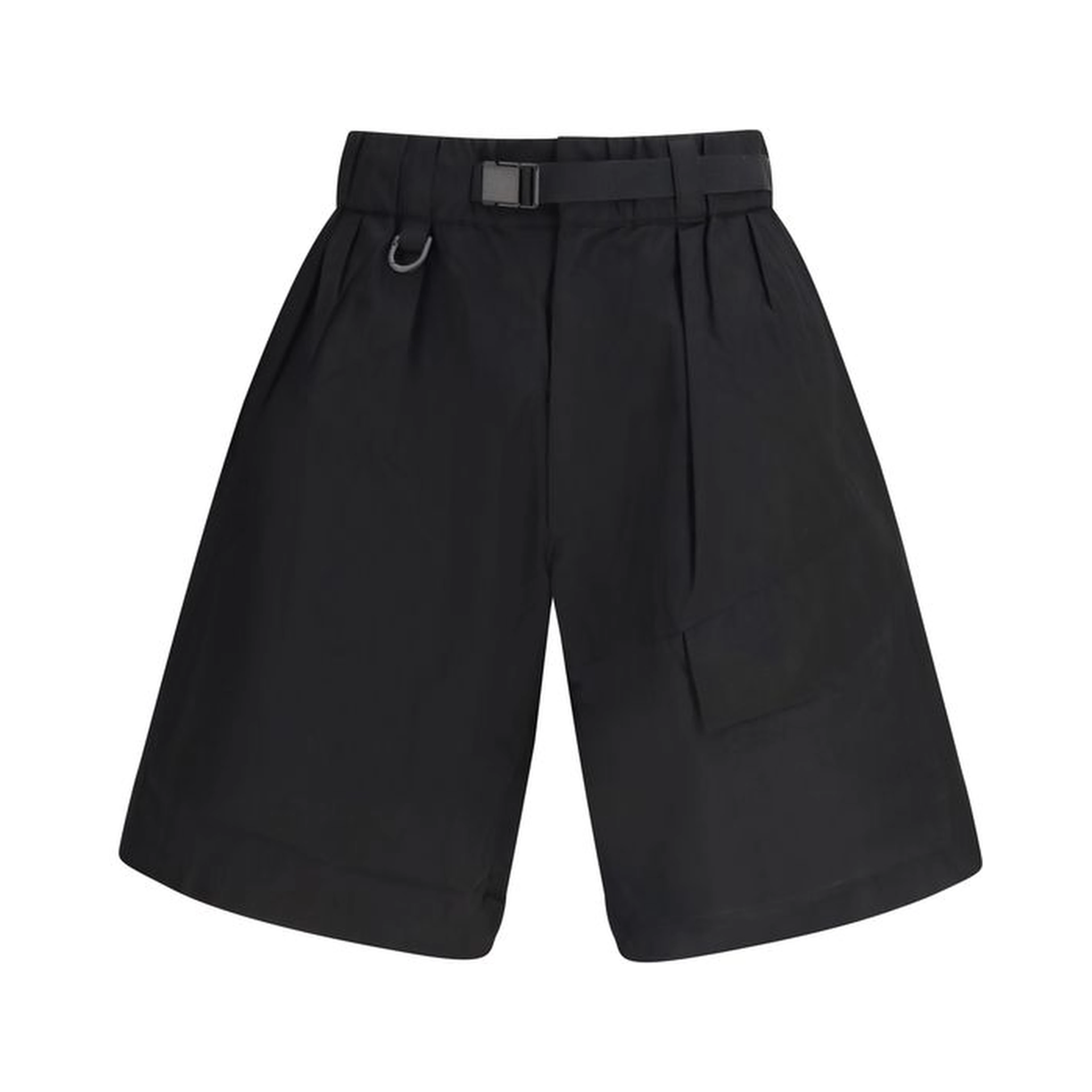 Black Cotton Bermuda Shorts