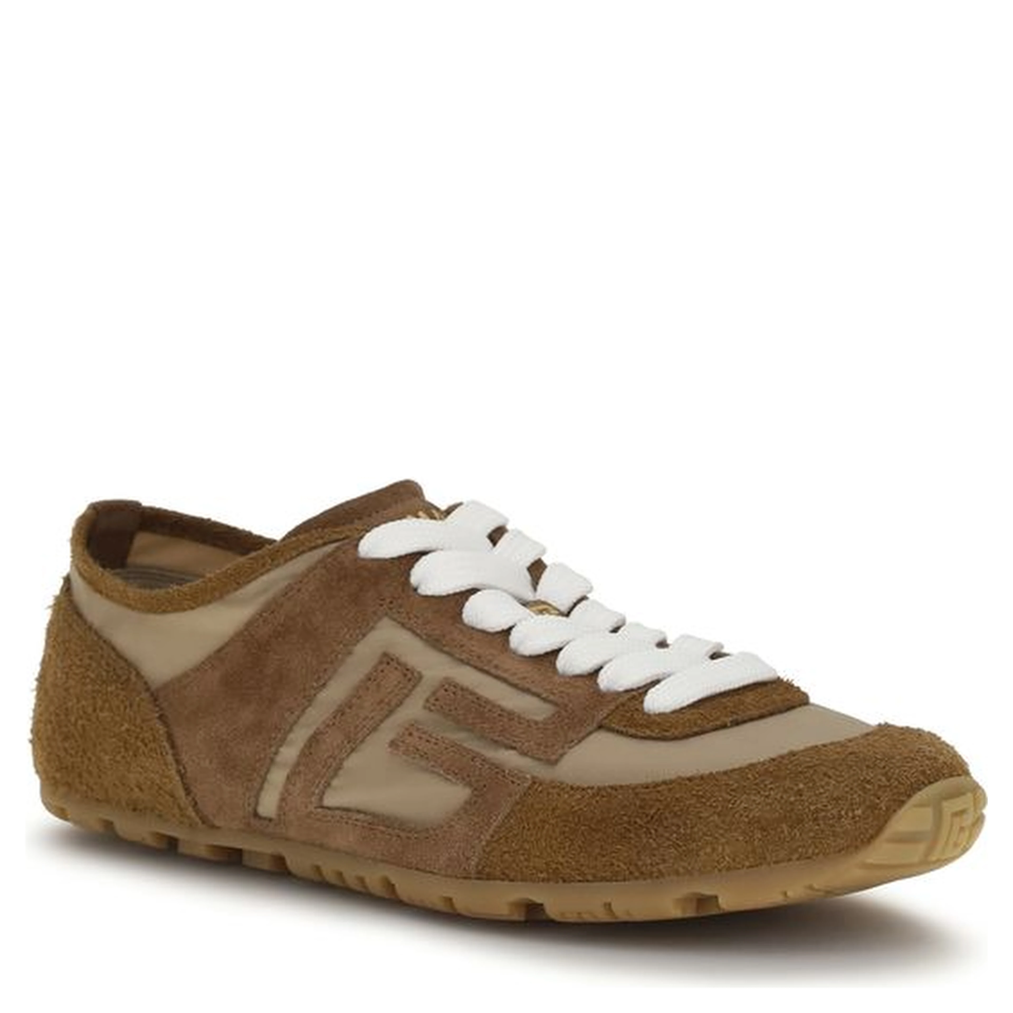Beige Calf Leather Bos Taurus Athletic Sneakers