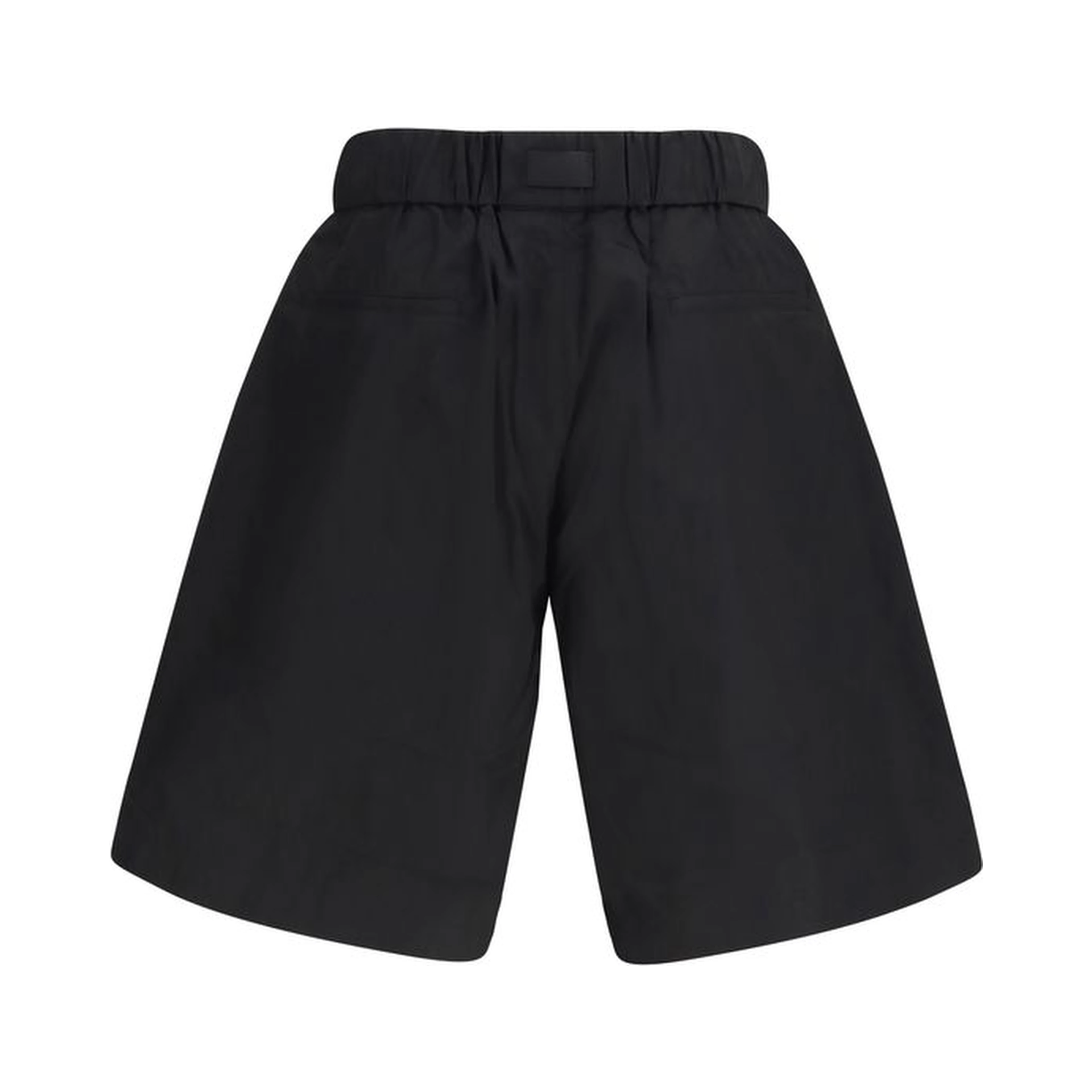 Black Cotton Bermuda Shorts