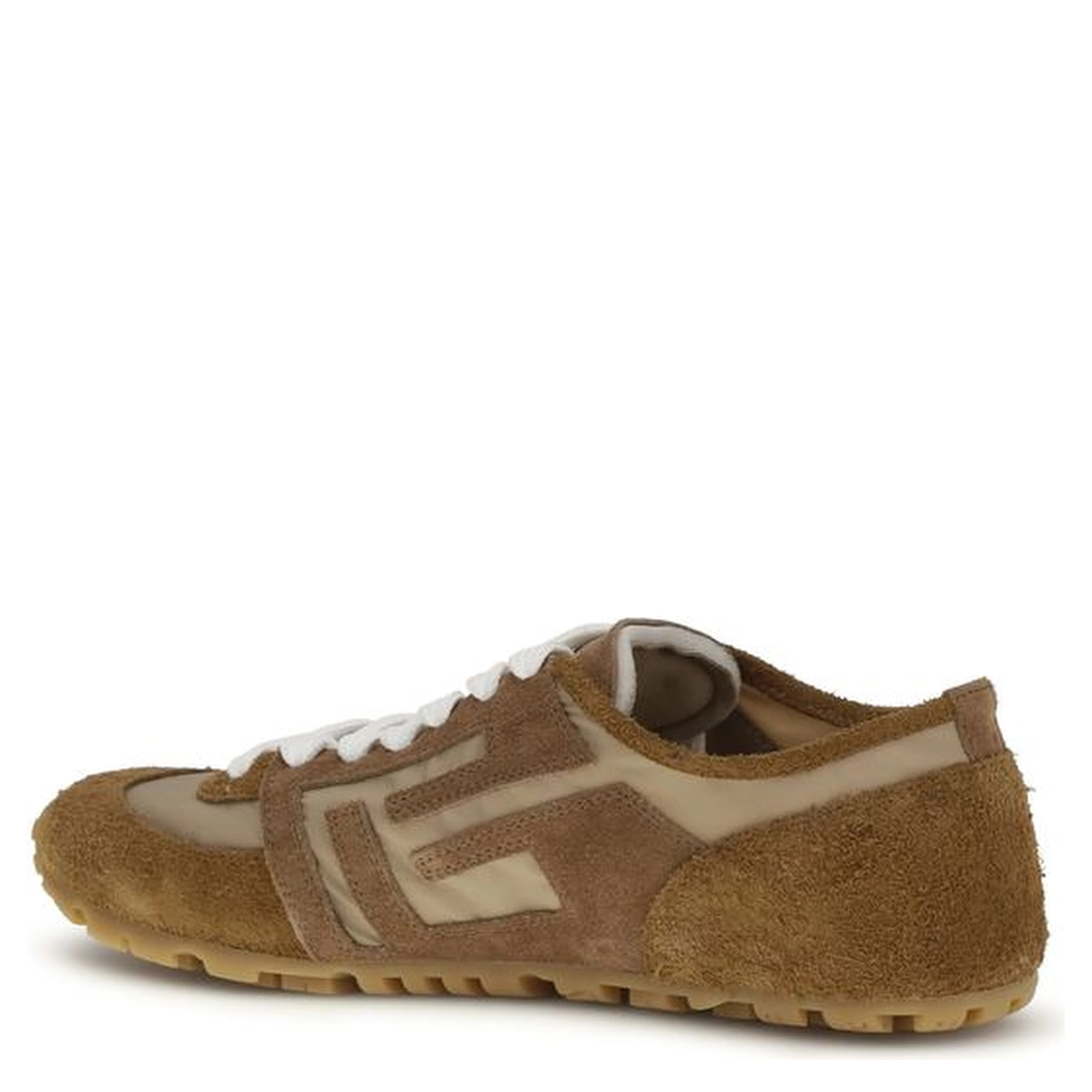 Beige Calf Leather Bos Taurus Athletic Sneakers