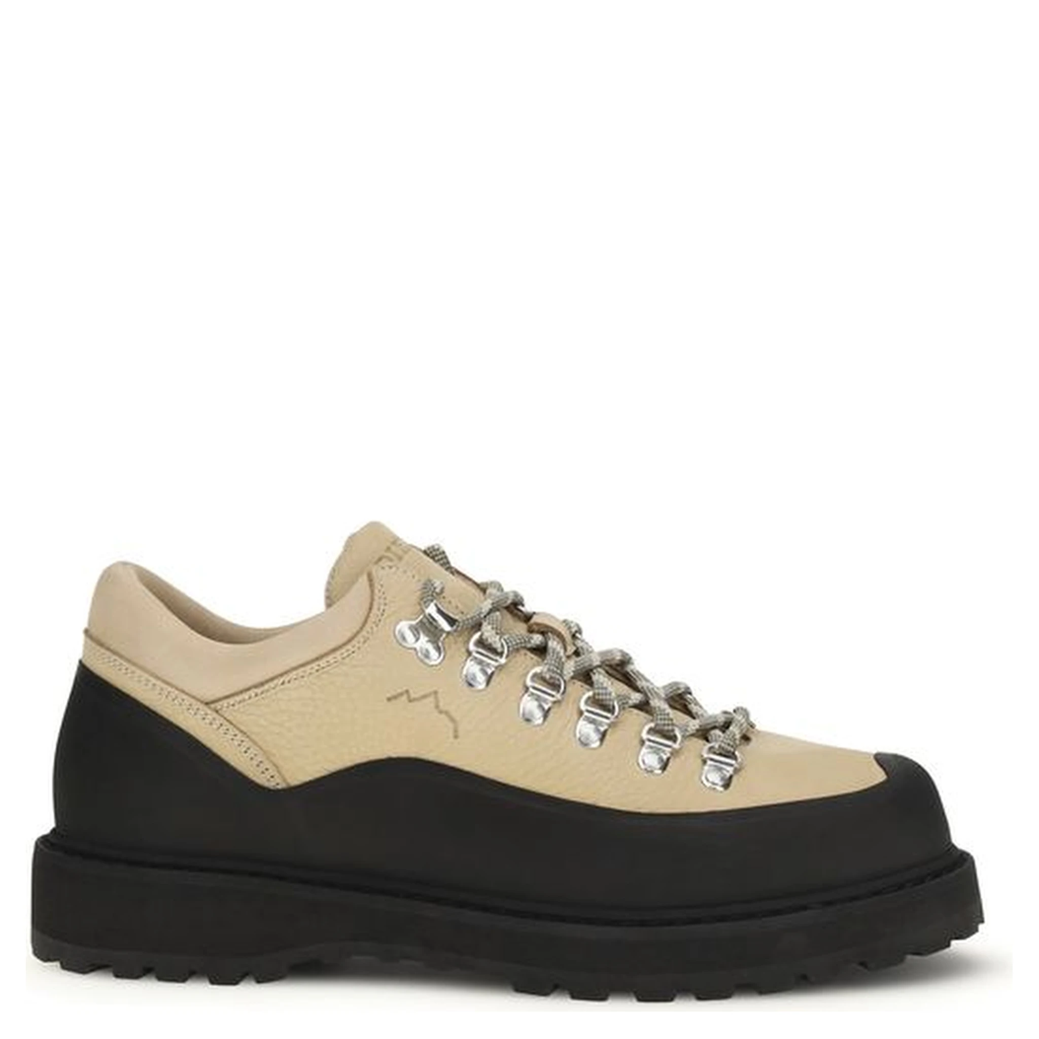 Beige Calf Leather Bos Taurus Lace-Up Boots