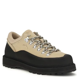 Beige Calf Leather Bos Taurus Lace-Up Boots