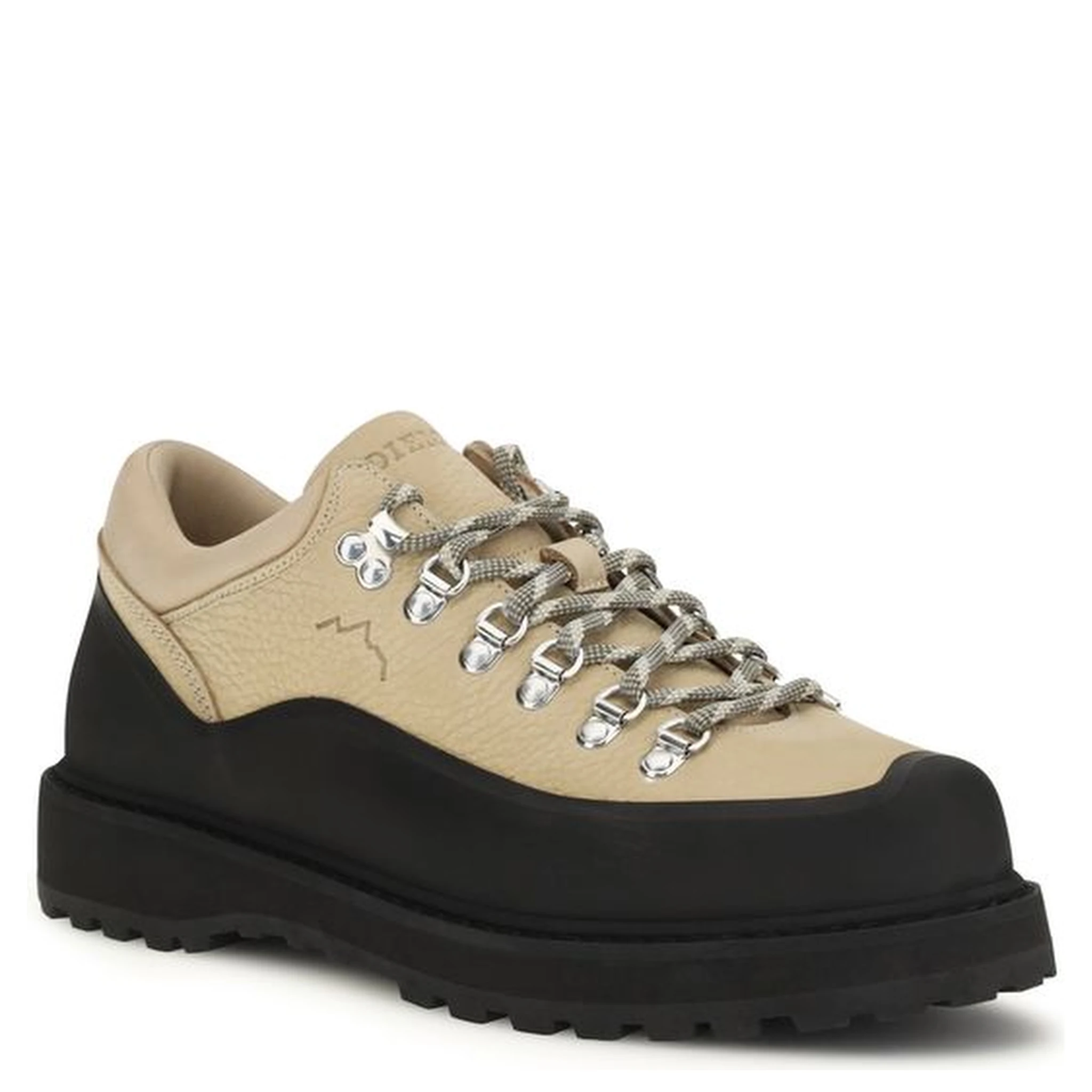 Beige Calf Leather Bos Taurus Lace-Up Boots